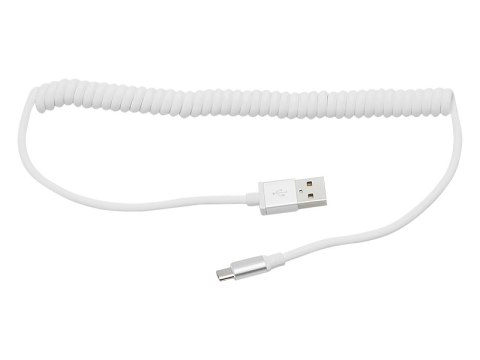 66-104# Przyłącze usb a - micro b 1,5m spirala srebrny blister`