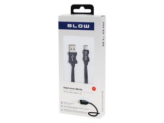 66-112# Przyłącze usb a - micro b 2,0m plecionka czarny blister