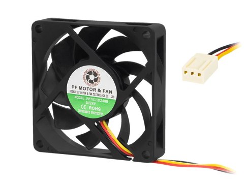 85-703# Wentylator 70x15mm 24v kulkowy 3-przewodowy