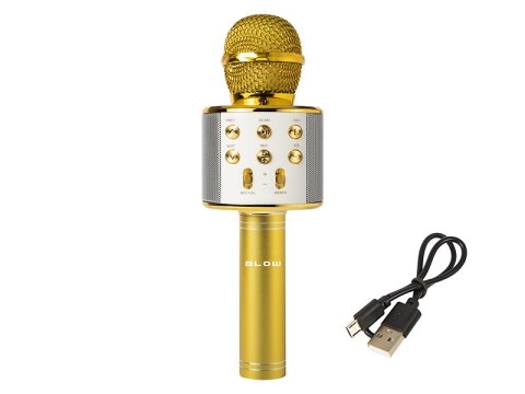 33-145# Mikrofon prm402 blow złoty karaoke