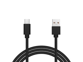 66-141# Przyłącze usb 2.0 a - usb-c 1,0m czarne plecionka