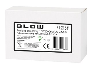 71-216# Zasilacz impulsowy 15v/2000ma 2,1/5,5