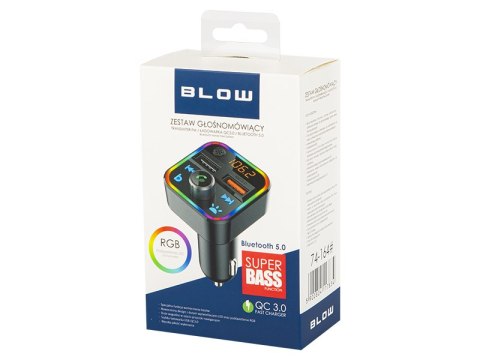 74-164# Transmiter fm blow bluetooth5+qc3.0 rgb