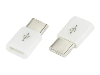 75-797# Adapter usb gniazdo micro usb-wtyk usb-c białe