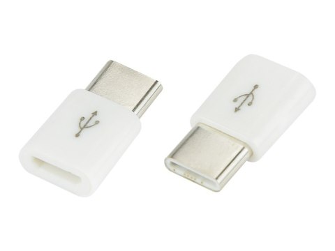 75-797# Adapter usb gniazdo micro usb-wtyk usb-c białe