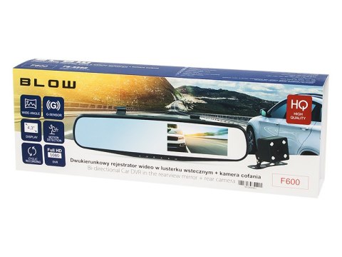 78-528# Rejestrator video blackbox dvr f600blow lusterko ekran 4,5" + kamera cofania