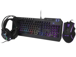 84-218# Klawiatura+mysz blow z podświetleniem led cybergod słuchawki"