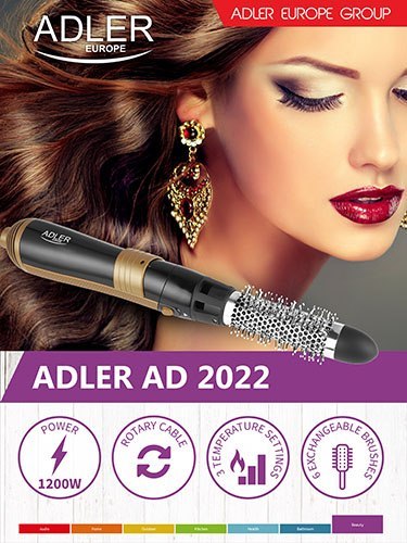 AD 2022 Lokówko-suszarka - 1200w - 6 nasadek - etui podróżne