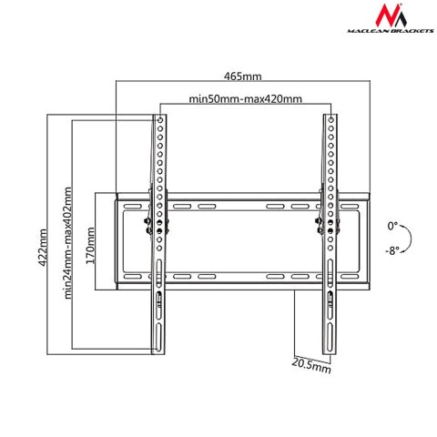 MC-774 51444 Uchwyt do TV 32-55 cali max vesa 400x400 35kg