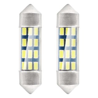 Żarówki led standard 3014 12smd festoon c5w c10w c3w 36mm white 12v