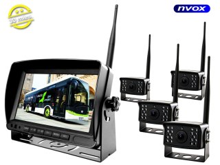 Monitor rejestrator samochodowy lcd 7cali ahd z obsługą 4 bezprzewodowych kamer 12v 24v