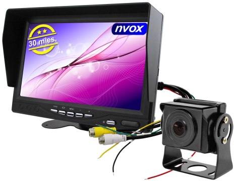 Monitor samochodowy lcd 7cali 4pin 12v 24v oraz 1 kamera