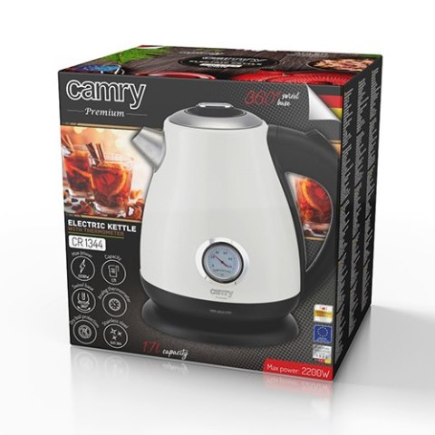CR 1344 white Czajnik metalowy z termometrem 1,7l