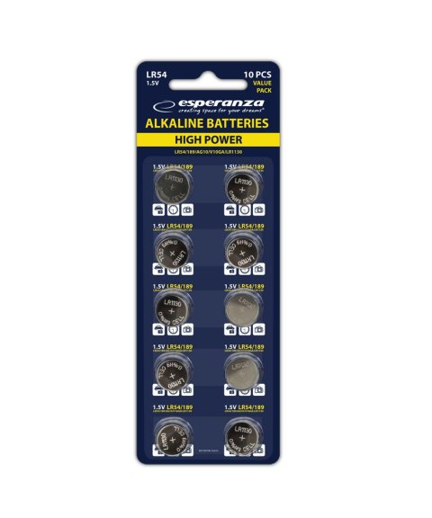 EZB105 Esperanza baterie alkaliczne lr54 ag10 10szt blister