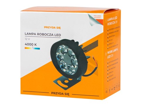 23-259# Samochodowa lampa robocza 6 led 12w 10v-30v 4000k 1200lm
