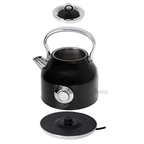 AD 1346 black Czajnik metalowy z termometrem 1,7l strix