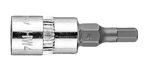 Końcówka sześciokątna H4 na nasadce 1/4", krótka, 37 mm