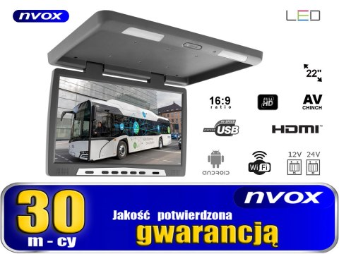 Monitor podwieszany podsufitowy led 22cali z systemem android usb fm bt wifi 12v/24v
