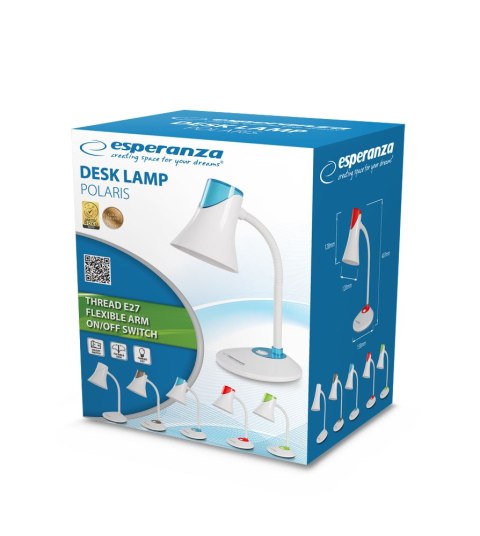 ELD111W Esperanza lampka biurkowa e27 polaris biała