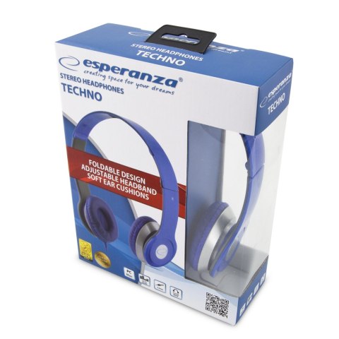 EH145B Esperanza słuchawki audio techno niebieskie