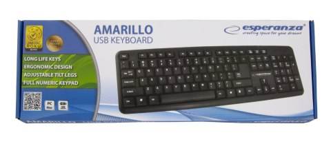 EK134 Esperanza klawiatura przewod. standardowa usb amarillo