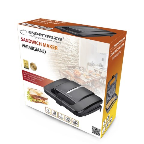 EKT010 Esperanza opiekacz do kanapek parmigiano 1000w czarny