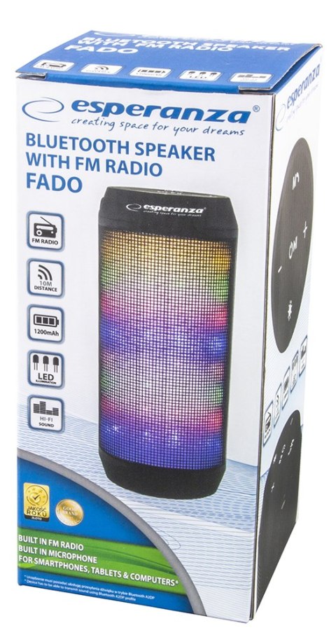 EP133K Esperanza głośnik bt fm led fado