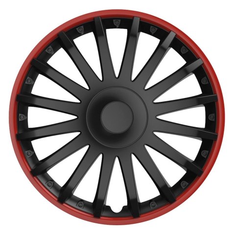 Kołpak samochodowy czarny crystal 16" cali black&red (czarny z czerwoną obwódką)