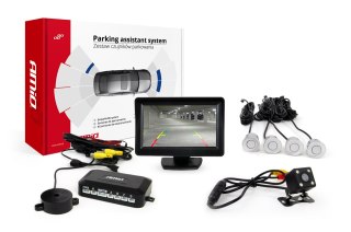Zestaw czujników parkowania tft01 4,3" z kamerą hd-315-led 4 sensory srebrne