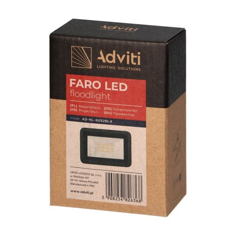 FARO LED naświetlacz 10W, 800lm, IP65, 4000K, aluminium + szkło