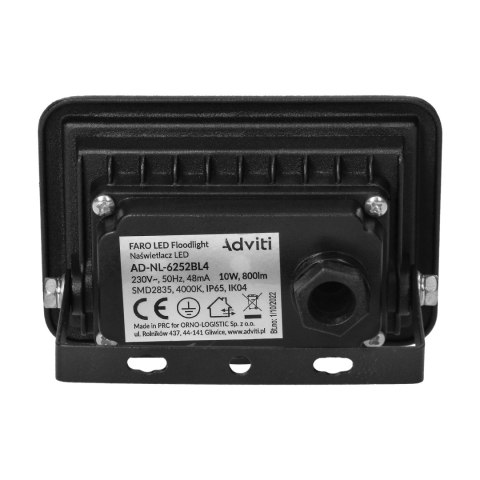 FARO LED naświetlacz 10W, 800lm, IP65, 4000K, aluminium + szkło