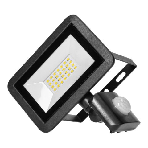 FARO S LED naświetlacz z PIR 20W, 1600lm, IP44, 4000K, aluminium + szkło