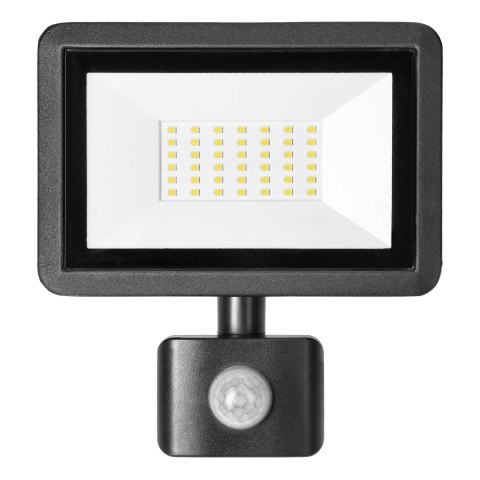 FARO S LED naświetlacz z PIR 30W, 2400lm, IP44, 4000K, aluminium + szkło