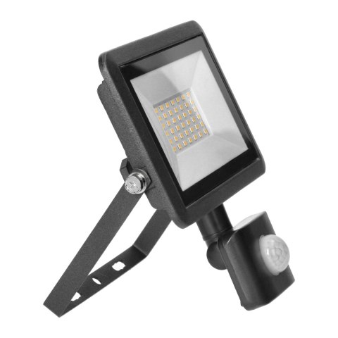 FARO S LED naświetlacz z PIR 30W, 2400lm, IP44, 4000K, aluminium + szkło