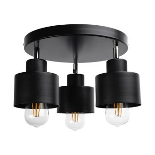 LISA oprawa ścienno-sufitowa, moc max. 3x60W, E27, czarna, podstawa okrągła, jednopoziomowa, ruchome głowice lampy