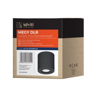 MEGY DLR GU10 downlight max 7W, IP54, okrągły, czarny, aluminium