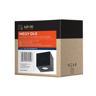 MEGY DLS GU10 downlight max 7W, IP54, kwadrat, czarny, aluminium