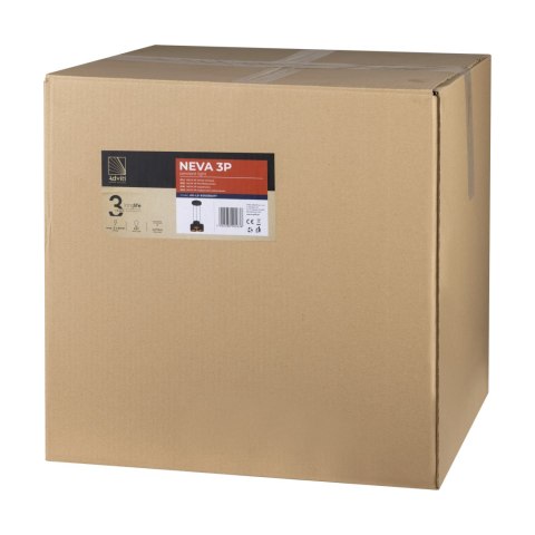 NEVA lampa wisząca, moc max. 3x60W, E27, czarna, podstawa okrągła