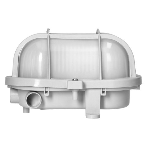 OVAL 7040T/P, oprawa oświetleniowa, 40W, E27, IP44, IK10, klosz poliwęglan matowy, podstawa polipropylen, siatka plastikowa, sza