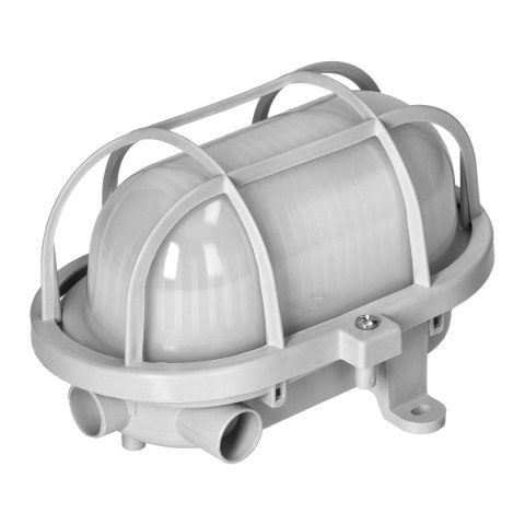 OVAL 7040T/P, oprawa oświetleniowa, 40W, E27, IP44, IK10, klosz poliwęglan matowy, podstawa polipropylen, siatka plastikowa, sza
