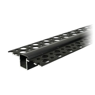 Profil aluminiowy do taśm LED, 2m, wpuszczany w karton gips, czarny, klosz matowy, komplet 20 szt.