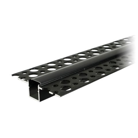 Profil aluminiowy do taśm LED, 2m, wpuszczany w karton gips, czarny, klosz matowy, komplet 20 szt.