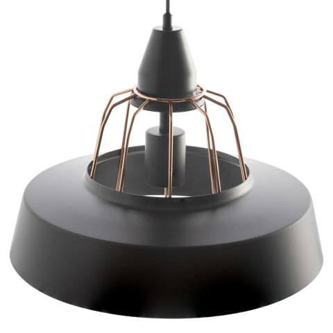 ROCCO 1P, lampa wisząca, E27 max. 60W, czarna, miedziana
