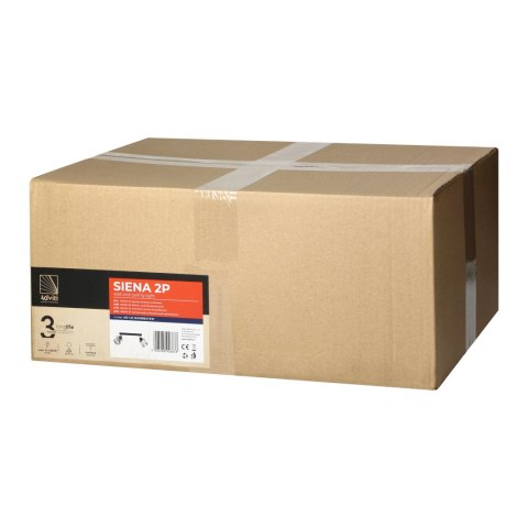 SIENA 2P E27, oprawa ścienno-sufitowa, max. 2x60W, czarna, listwa