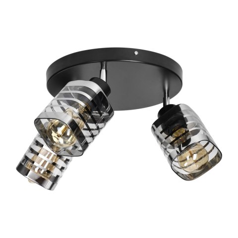 SIENA 3P E27, oprawa ścienno-sufitowa, max. 3x60W, czarna, podstawa okrągła, ruchome głowice lampy, jeden poziom