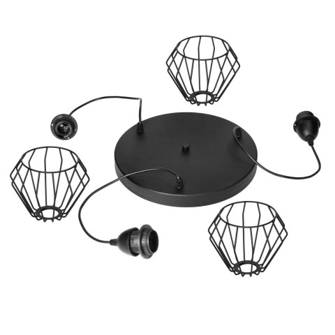 WAYA lampa wisząca, moc max. 3x60W, E27, czarna