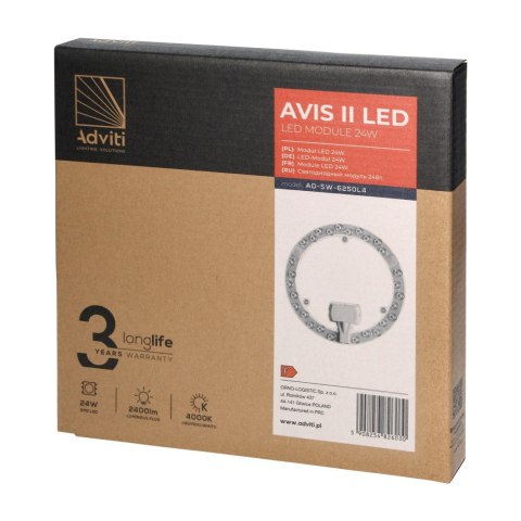AVIS II LED panel świetlny LED 24W, 2400lm, 4000K, ? 215