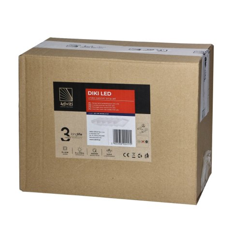 DIKI zestaw 5 lamp podszafkowych LED, 5x2W, 4000K, z wyłącznikiem bezdotykowym, biały