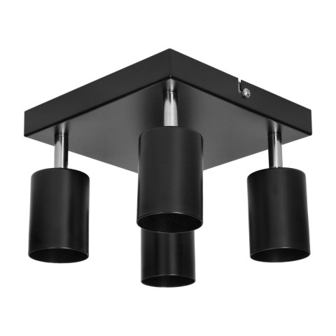 DOA SP4, oprawa ścienno-sufitowa, GU10 max. 4x50W, IP20, czarna, kwadrat