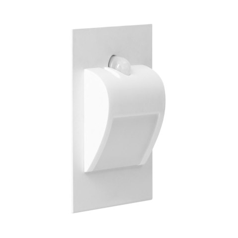 DRACO LED NEW 1,5W, oprawa schodowa podtynkowa, 12VDC, 30lm, 6000K, biała, czujnik ruchu i zmierzchu